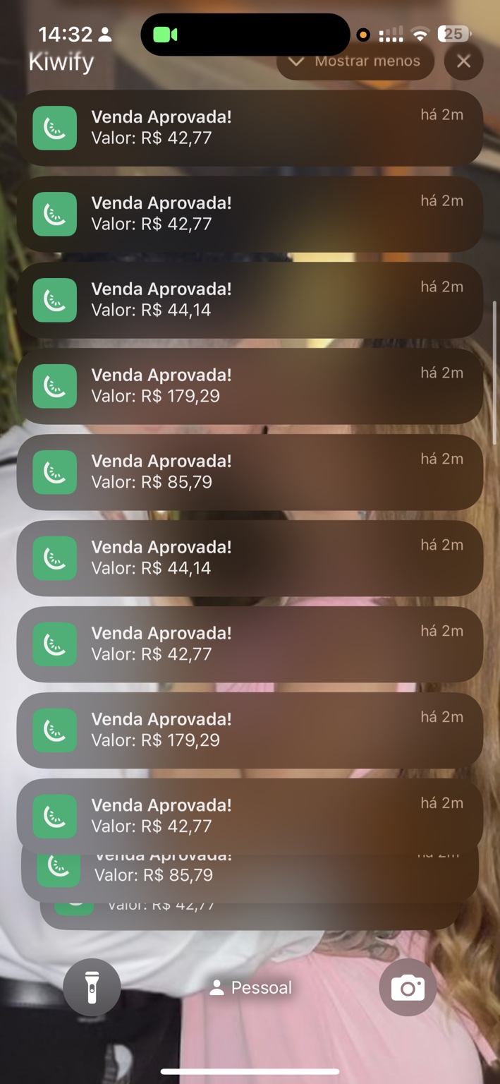 Notificações de vendas aprovadas em sequência